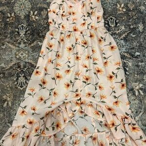 Band of Gypsies Floral Dress in Cream and Orange